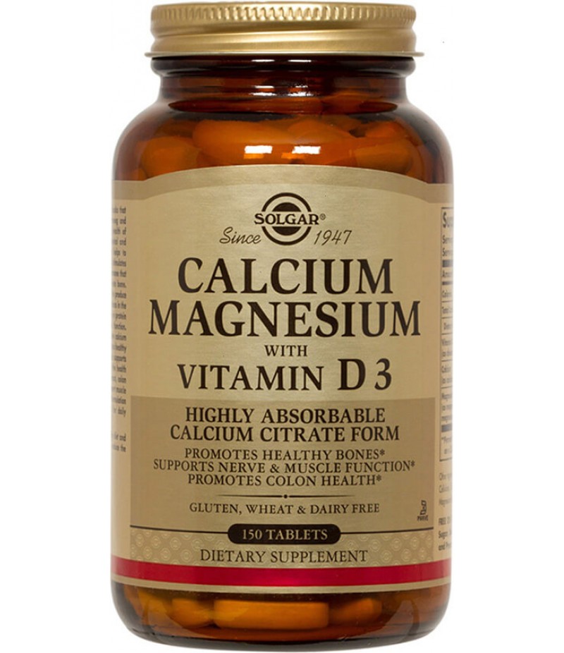 Solgar Calcium Magnesium with Vitamin D3 tabs #150