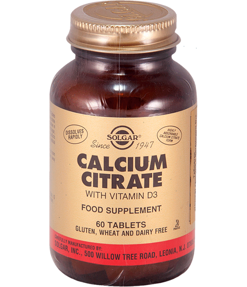 Solgar Calcium citrate with vitamin D3 tabs #60